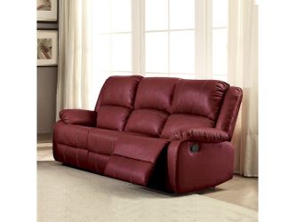 Zuriel Red Synthetic Leather Motion Sofa