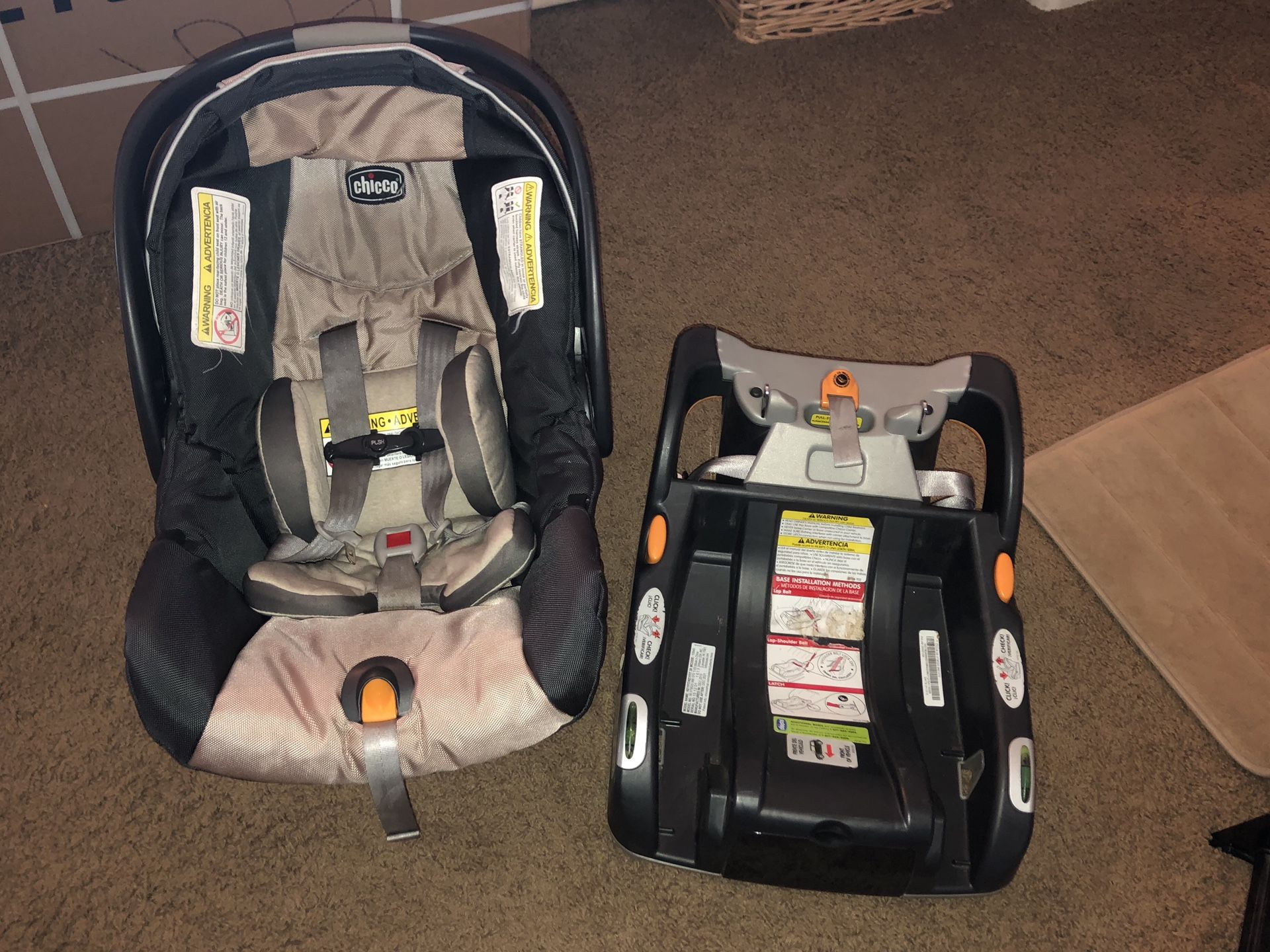 Infant car seat and base