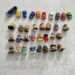 Squinkies squishy Tiny Hot Wheels car Vehicle WWE Lot soft Rubber lot 34 Pieces