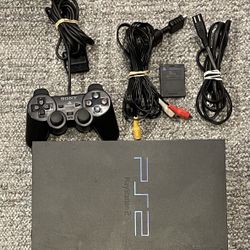 PlayStation 2 PS2 Fat Black Console SCPH-30001 R With 1Controllers