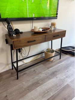 Wood console table