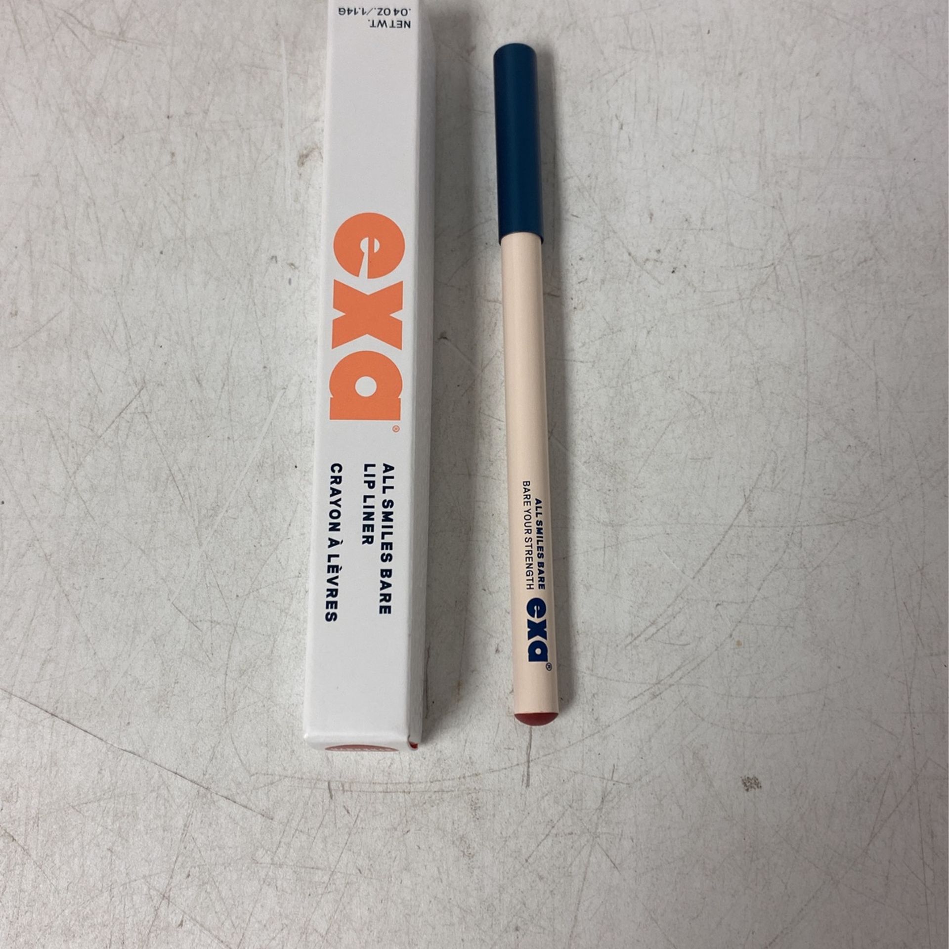 Exa all smiles bare lip liner, .04oz, Bare your strength, open box