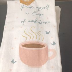New DOLLY PARTON "Pour Myself A Cup Of Ambition" Kitchen Hand Dish Towel Cotton