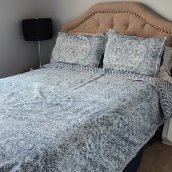 Queen Size Bed,  Headboard And Mattress 