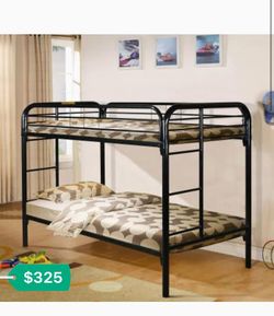 Twin Twin Black Metal Bunk Bed Brand New In Box!