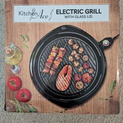 Electric Grill With Glass Lid