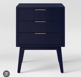 navy blue 3 drawer end table 