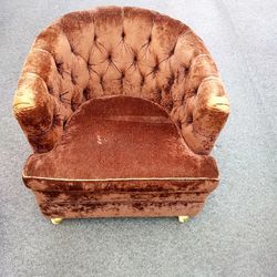 Brown Velvet-like Armchair