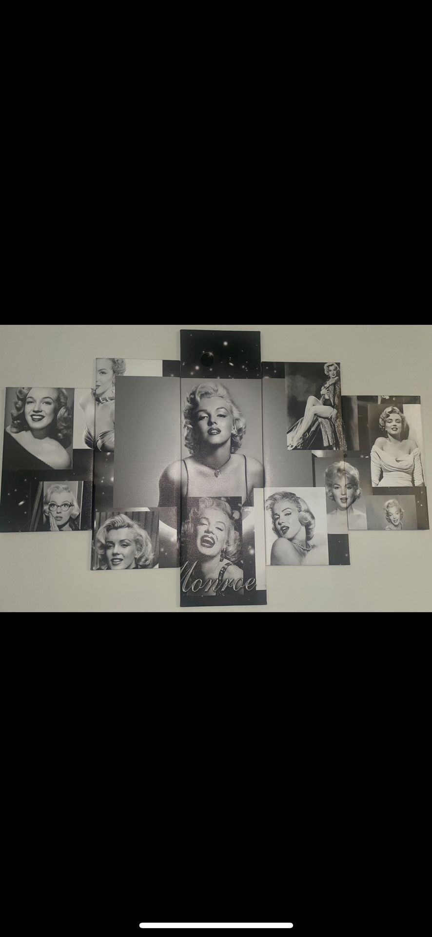 Marilyn Monroe 5 Piece Black & White Canvas Decor