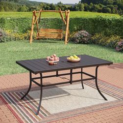 PHI VILLA Metal Outdoor Dining Table (35" x 60") - Brand New