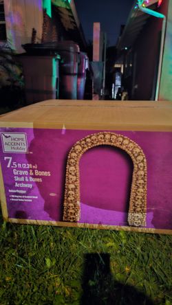 Home Accents Holiday 7.5 ft Skull & Bones Archway