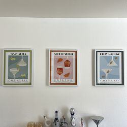 Bar cart pictures and frame