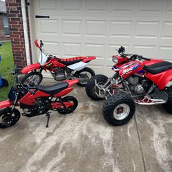 Honda Atv And 2 Dirtbikes