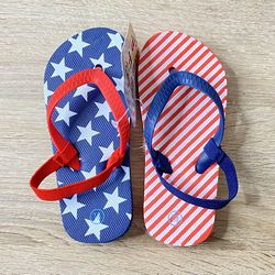 New Boys Or Girls Patriotic Independence Day Fourth 4th of  July Sandals Flip Flops 🩴 Size 7/8 Toddler