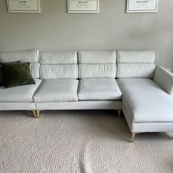 White Couch Velvet 