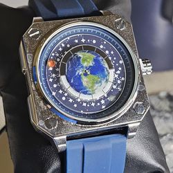 Brand New BinBond Blue Mens Watches Luxury Leather Men's Watch