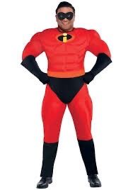 Mr. Incredible Deluxe Muscle Adult Costume Sz Large