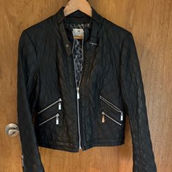 Short, Faux, Leather Jacket Size Medium