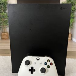 Xbox One X Black 1TB Console with White Xbox Controller