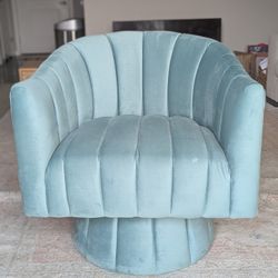 Velvet Spinning Chair - Blue/Green