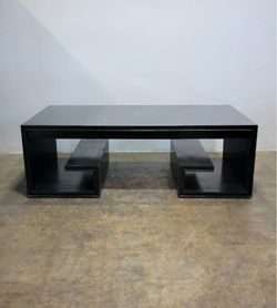 Large Black Lacquer Thomas Pheasant for Baker Greek Key Coffee Table