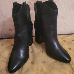 "Aerosol" Black Leather Boots