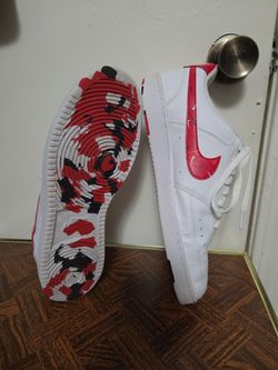 Nike Court Vision Low Print University Red Swoosh Shoes  13