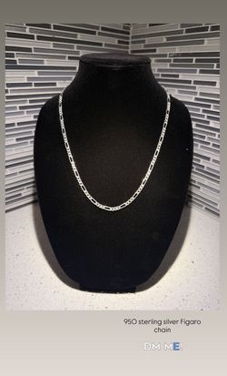 950 sterling silver Figaro chain