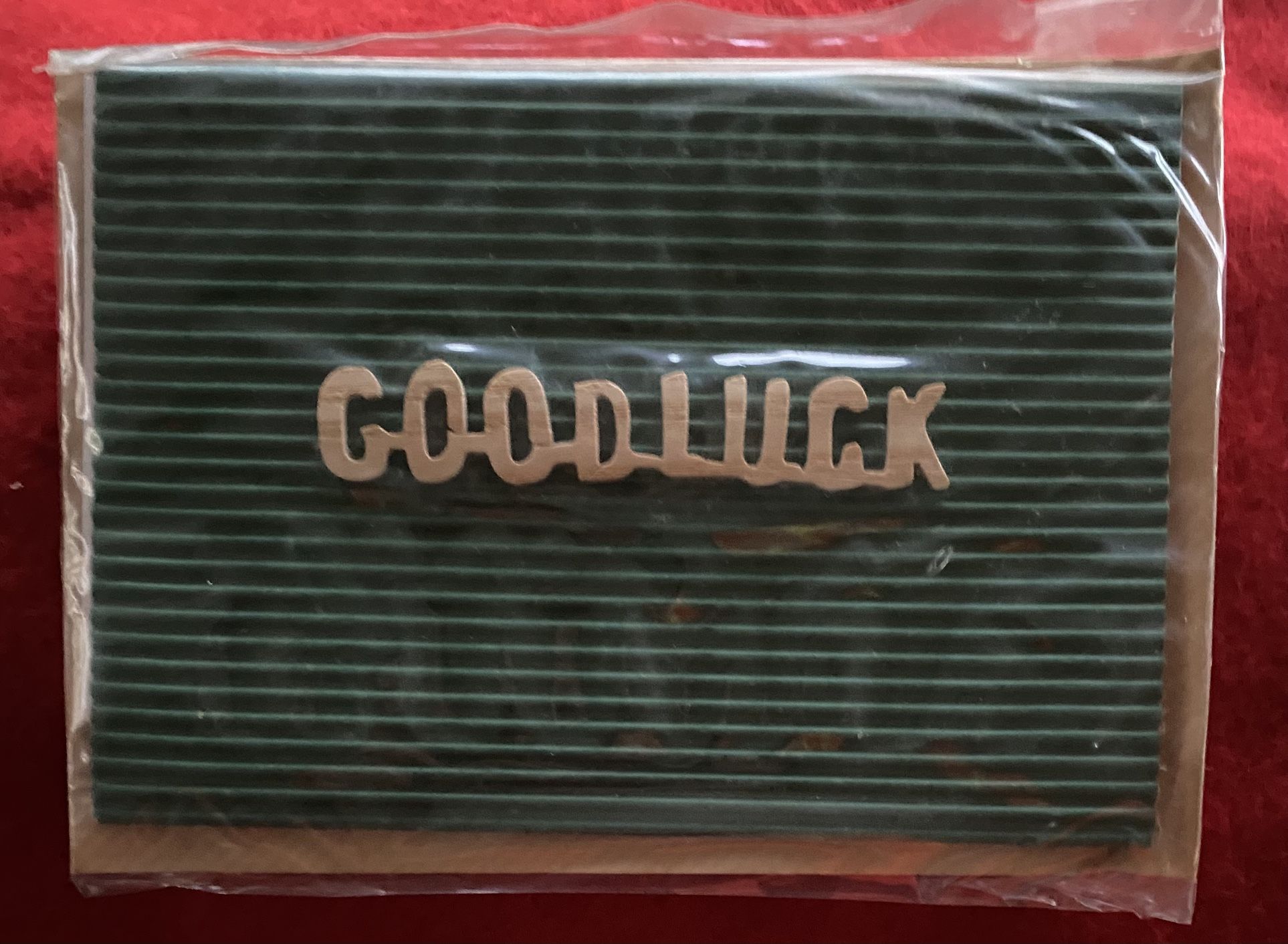 Handmade Greek Good Luck Wooden Card Imported From Greece