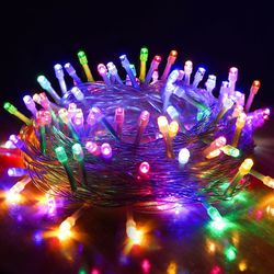 Multicolor string Lights 33ft 100 LED Indoor Outdoor Waterproof, 8 Modes Plug in for Halloween Christmas  Decoration