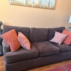 Brown Microfiber Sofa Set With 2 Arm Chairs 