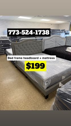 Brand new crazy deal headboard frame and mattress complete bed brand new for only $199  Available for store pick up or delivery