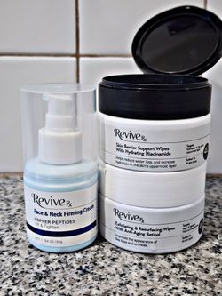 Revive Rx firming cream and hydrating, anti aging wipes