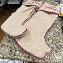 New Mr. & Mrs. Burlap 22” Stockings