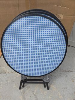 18" Round Glass Top Folding Patio Accent Table $10 ea. New (Price Is Firm)