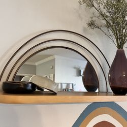 Half Circle Mirrored Shelf