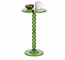 Green Acrylic Pedestal Side Table