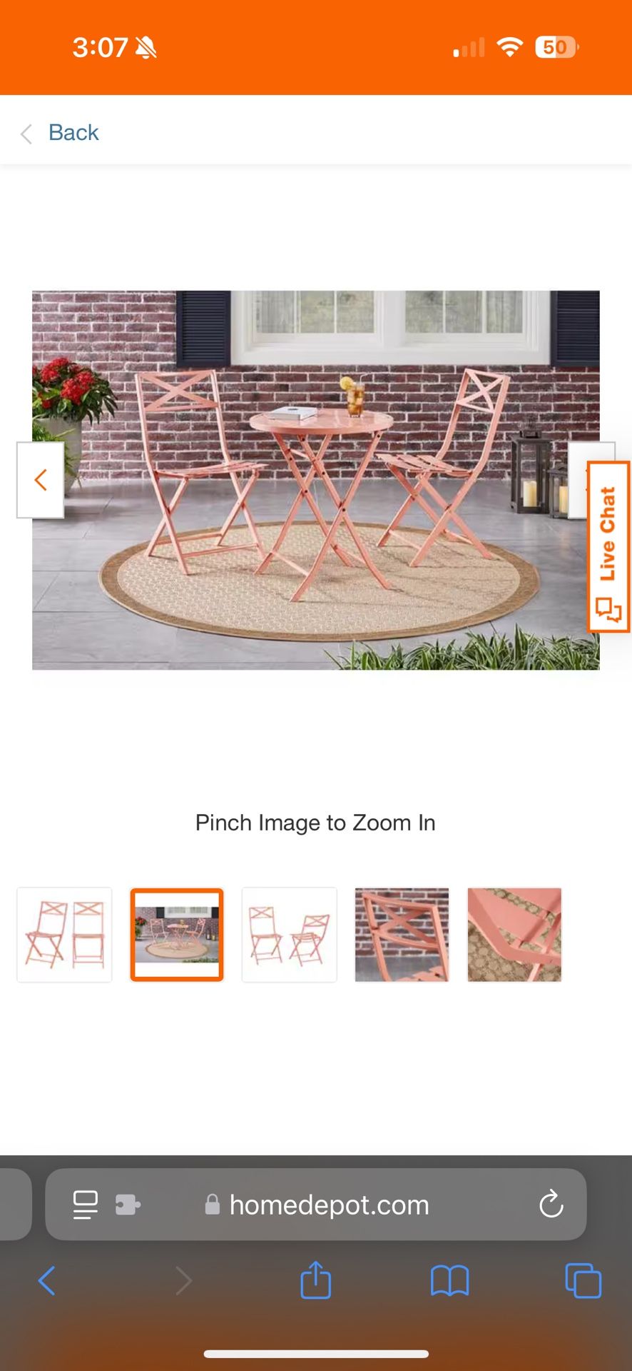 Pink Bistro Table And Chairs