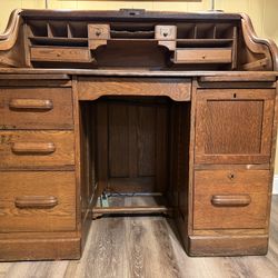 Oak Roll Top Desk
