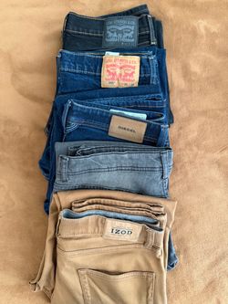5 Pairs Men’s Jeans & Pants 32x32 — Levi’s, Diesel, Izod