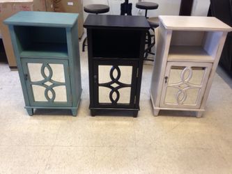 VINTAGE MIRRORED ACCENT CABINET