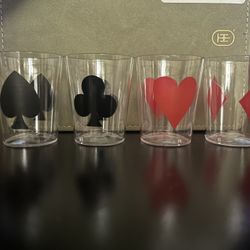 Playing cards themed cups 
