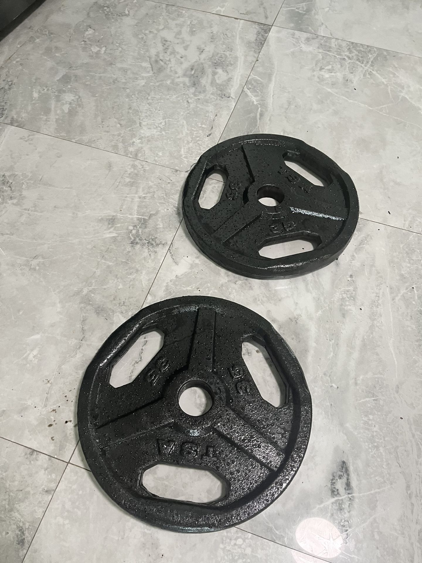 Pair Of 35lb Olympic Weights Plates Total 70lb