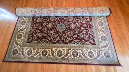 Area Rug - Burgundy and Gray