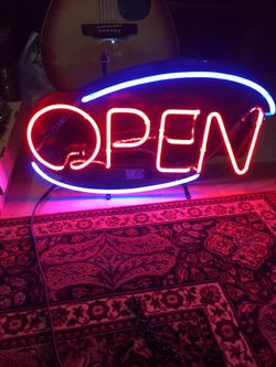 Open neon sign