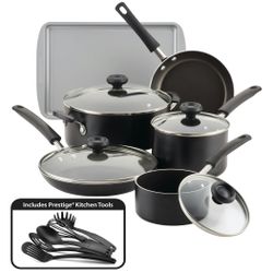 15-Piece Easy Clean Aluminum Nonstick Cookware Set