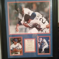 NOLAN RYAN - ROBIN VENTURA/ FRAMED PHOTOS 