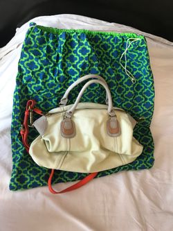 Light green leather bag