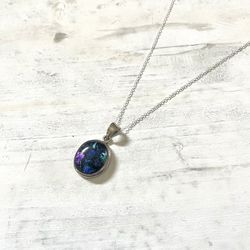 Sterling Silver Dichroic Pendant Necklace 