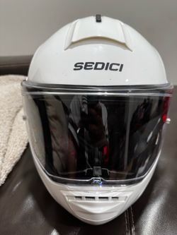 Sedici Full Face Motorcycle Helmet - Large (L) - White - Excellent Condition